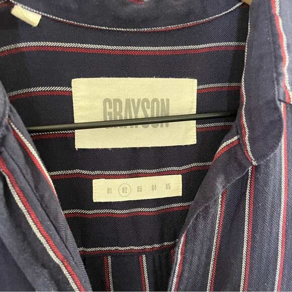 Grayson Hero Button Down Blue Stripe Flannel Womens Size 2 / US S - Picture 5 of 7